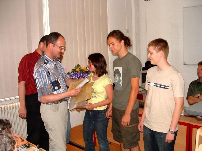 Herr Specht bei der Preisvergabe